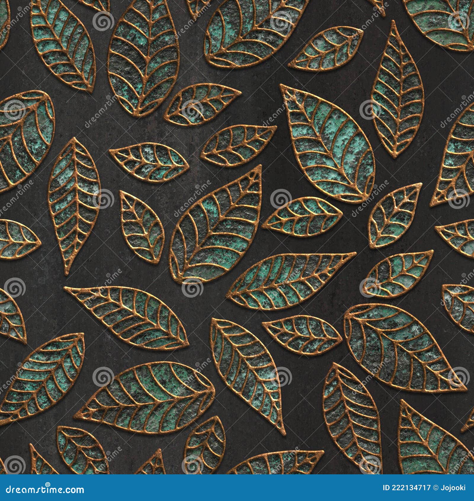 медь бесшовная текстура с узором листьев на черном фоне гранж 3d  иллюстрация Иллюстрация штока - иллюстрации насчитывающей флористическо,  испещрятьый: 222134717