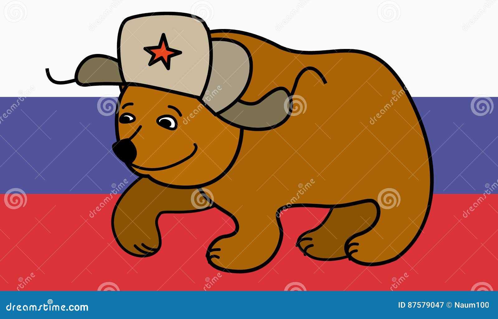 Медведь в ушанке рисунок