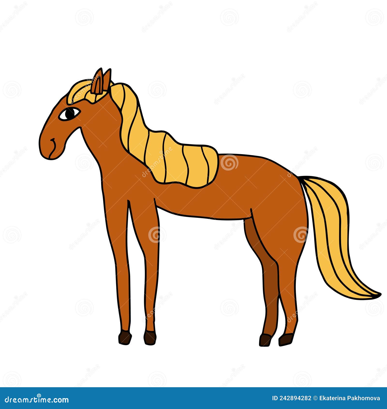 милый конь, рисующий мультфильм для детей и малыша Иллюстрация вектора -  иллюстрации насчитывающей икона, изолировано: 242894282