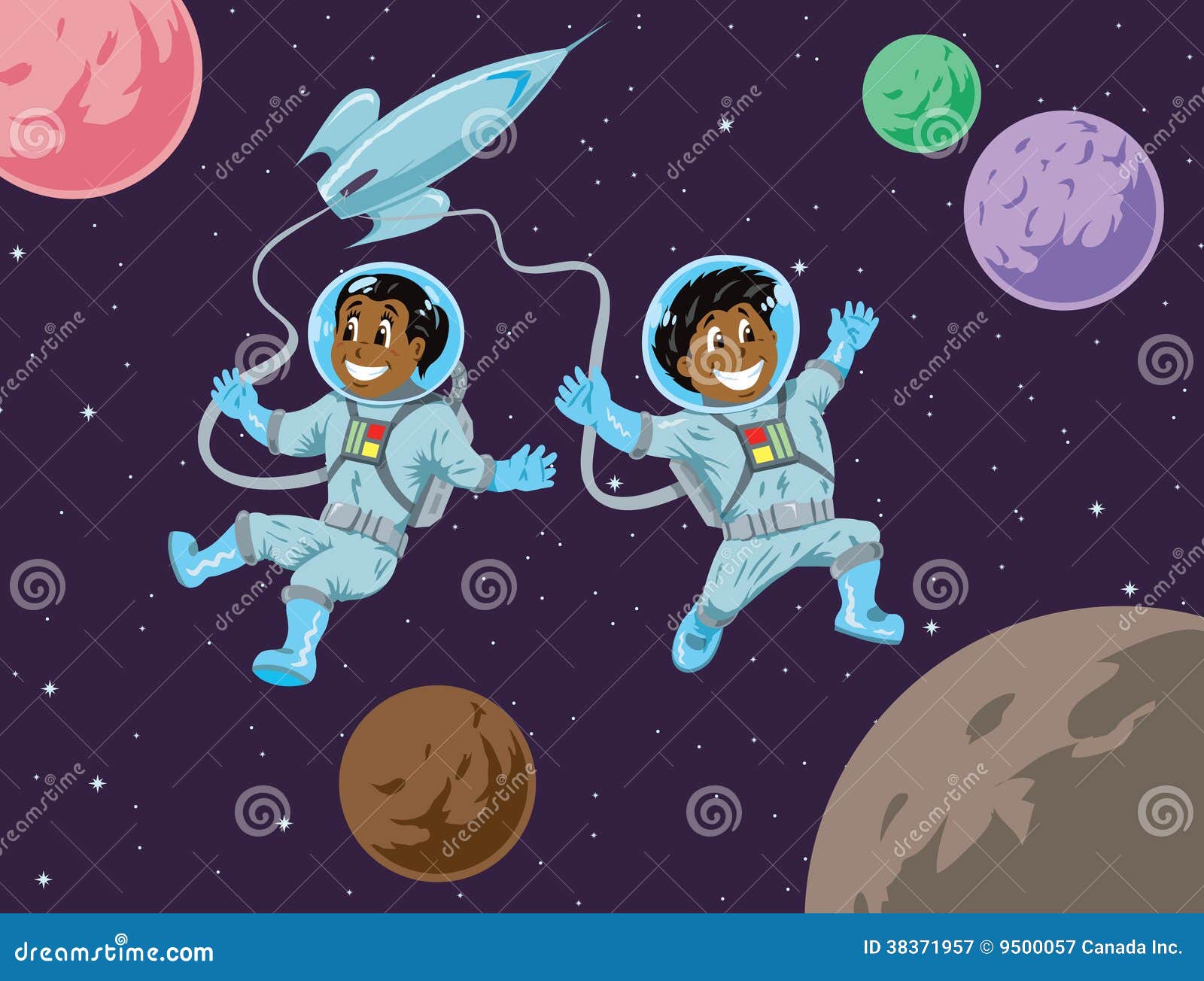 Зарядка полетели в космос. Космонавт для детей. Мальчик и девочка в космосе. Космонавт в космосе иллюстрация. Детям о космосе и космонавтах.