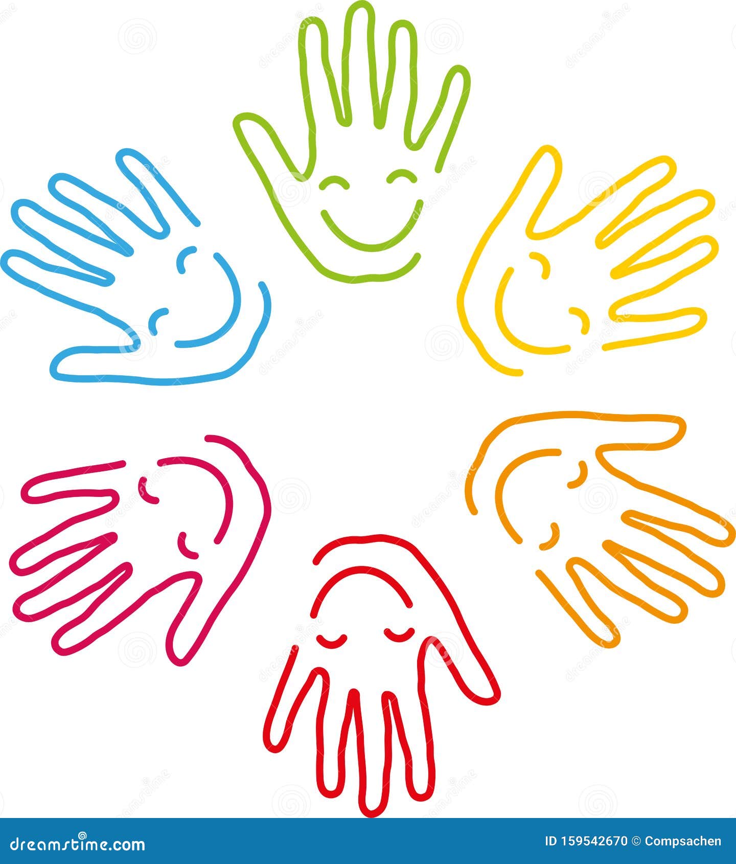 Многие руки с улыбкой, детские и садовые фоны, логотип для людей и детей,  детский и детский логотип, детский фон Иллюстрация вектора - иллюстрации  насчитывающей выравниватель, ребяческо: 159542670