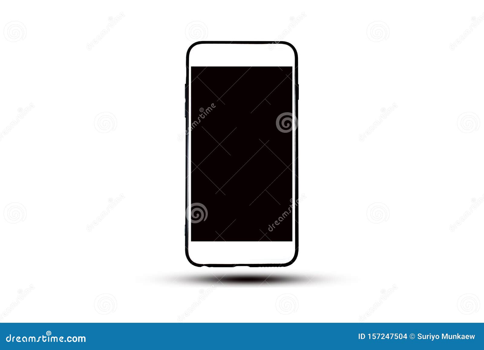 Мобильный телефон или смартфон на белом фоне Стоковое Фото - изображение  насчитывающей прибор, телефон: 157247504