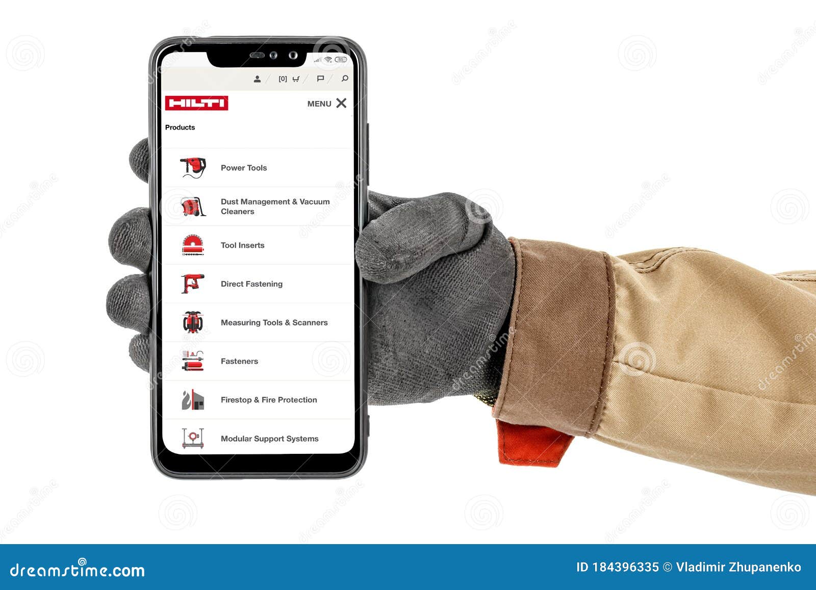 Москва- Россия может 25 2020 : Сайт компании Hilti в большом плана экрана  смартфона в руках рабочих в черной перчатке и защиты Редакционное  Изображение - изображение насчитывающей иллюстративно, гловально: 184396335