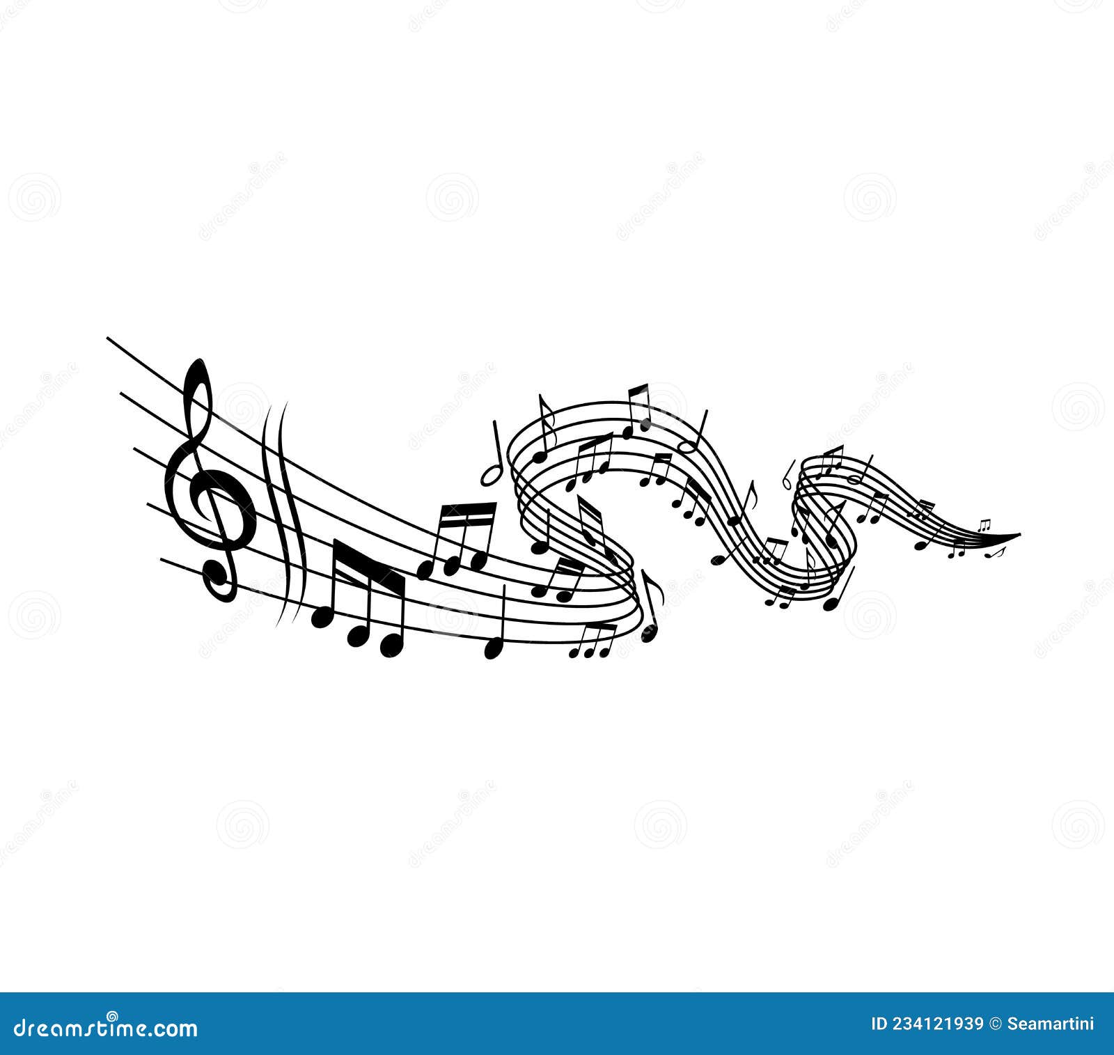 музыкальные ноты мелодии иллюстрация вектора. иллюстрации насчитывающей  джаз - 234121939