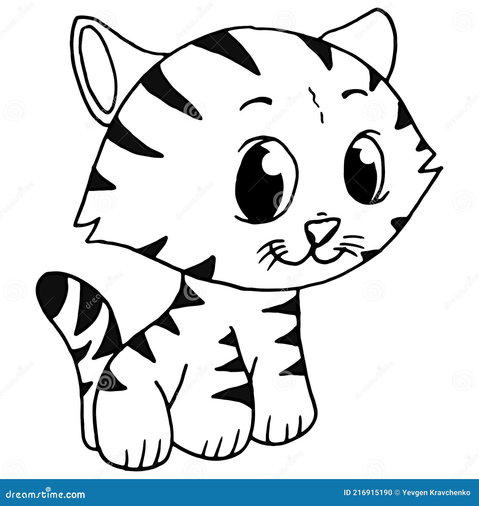 мультяшный котенок. векторная иллюстрация полосатой кошки Иллюстрация  вектора - иллюстрации насчитывающей сторона, конструкция: 216915190