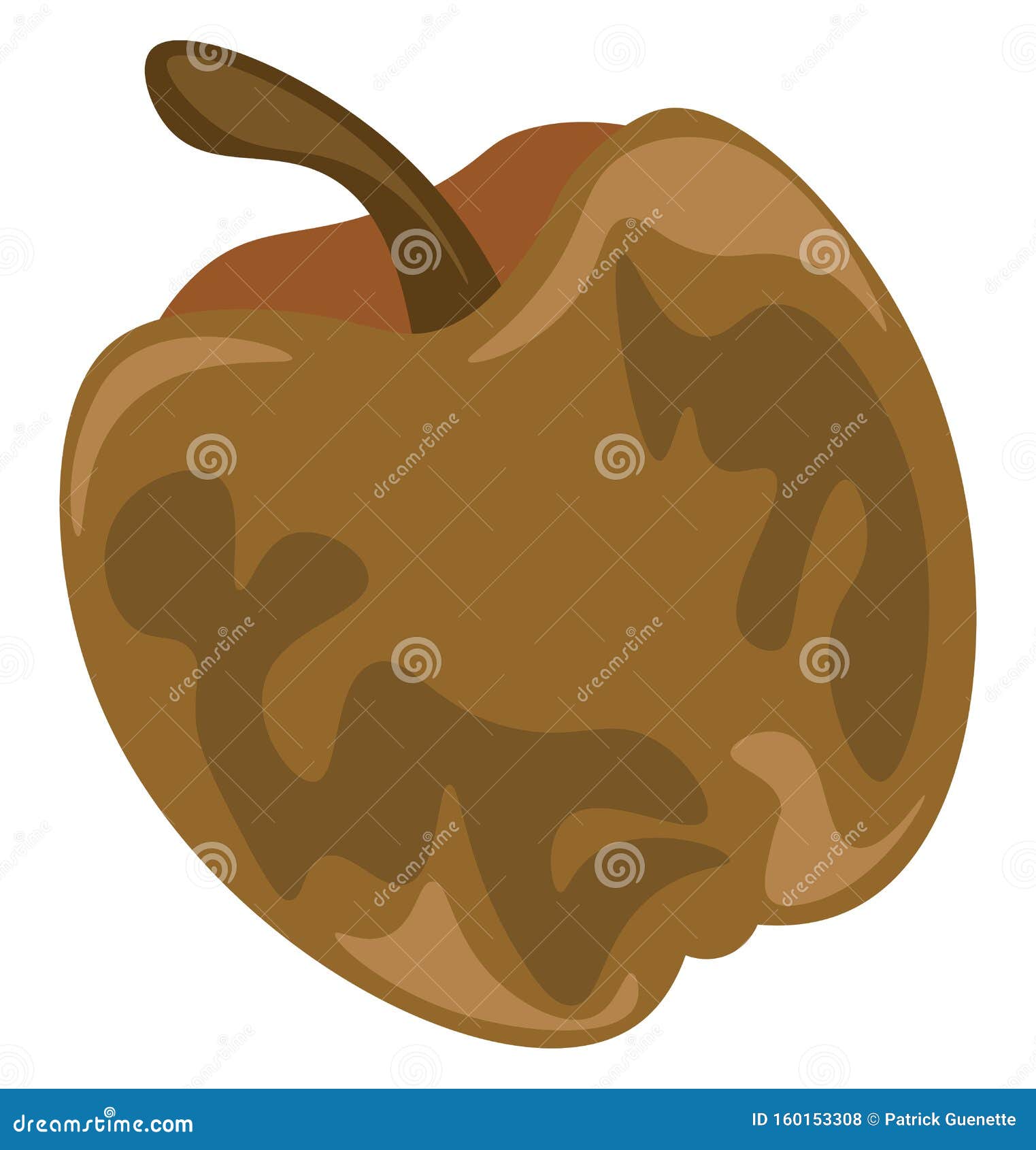Неприятное гнилое яблоко из коричневого цвета или цветной иллюстрацией  Иллюстрация вектора - иллюстрации насчитывающей размещано, съестно:  160153308