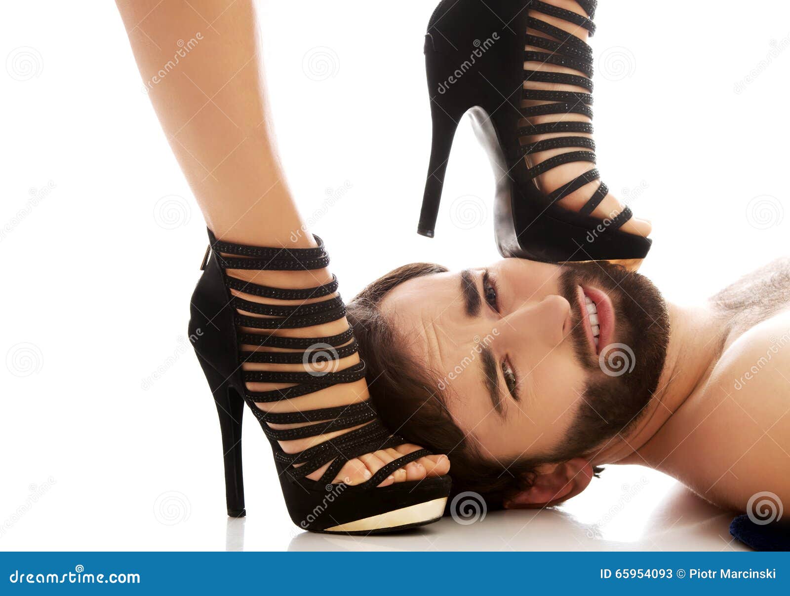 Women stepping on mens dicks with high heels