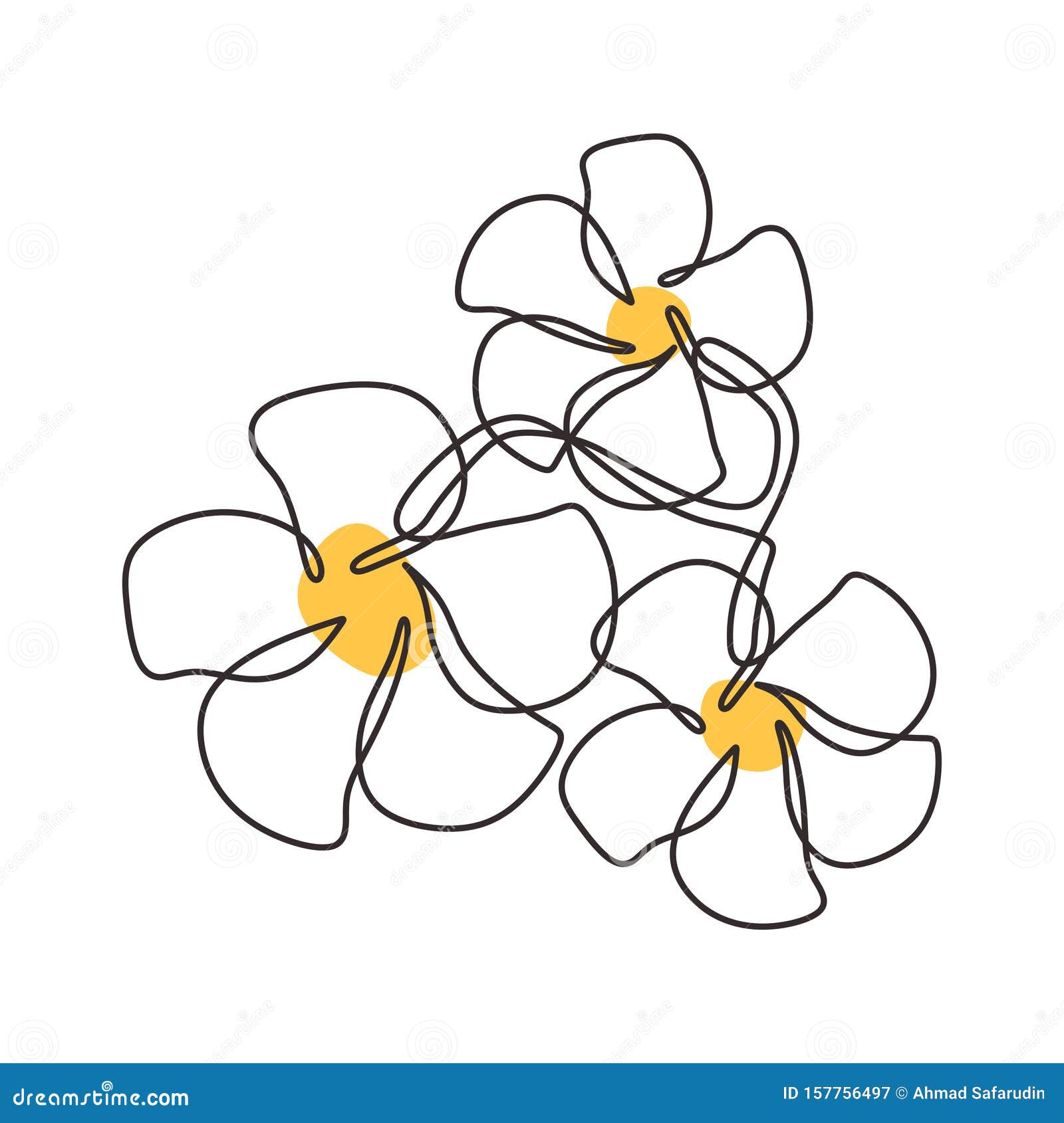Одна линейка рисунков плумерийского цветочного минималистского дизайна  желтые и белые цветы гаваиан, бальинезе и тропической тема Иллюстрация  вектора - иллюстрации насчитывающей декоративно, цветок: 157756497
