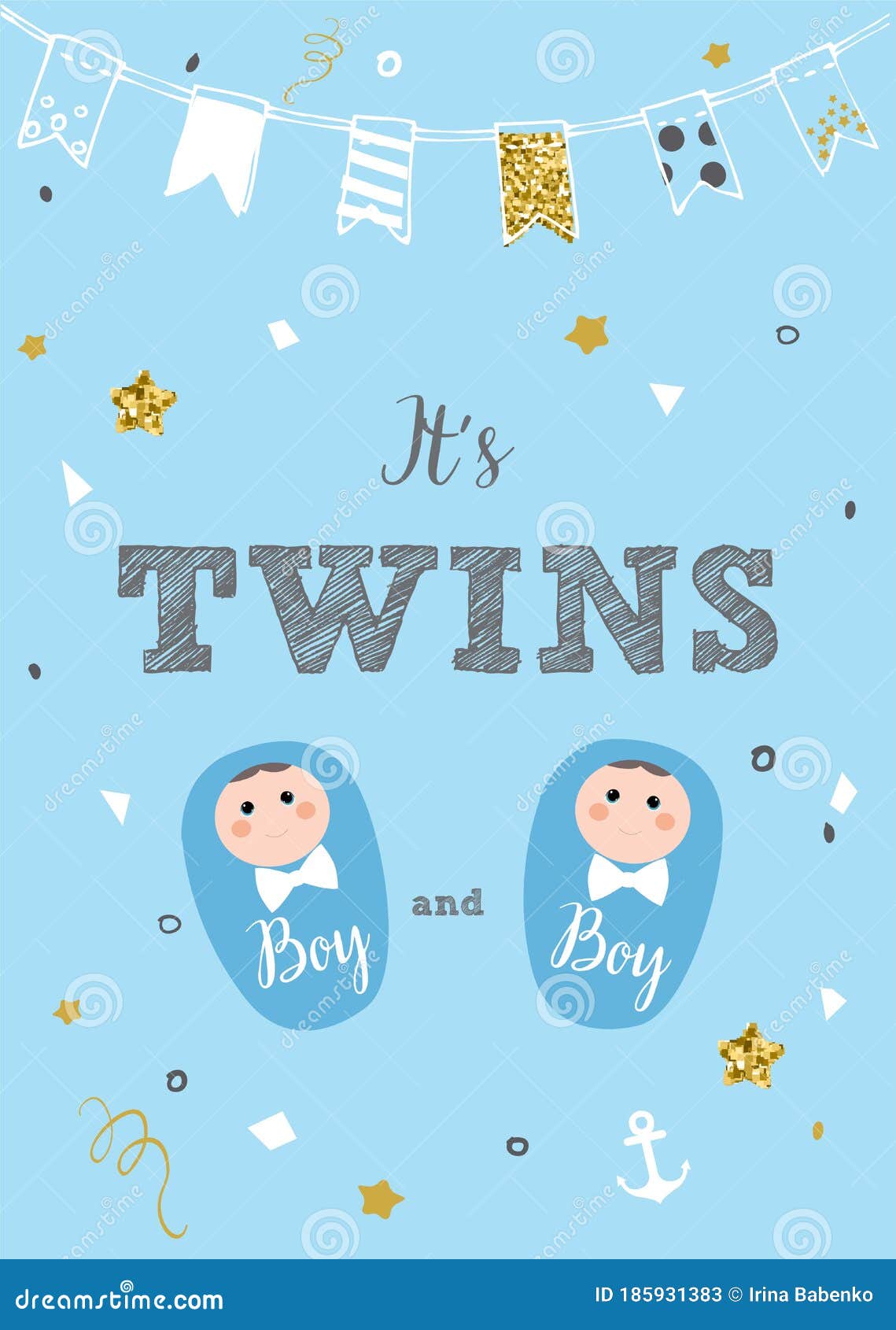 twin baby announcement cards