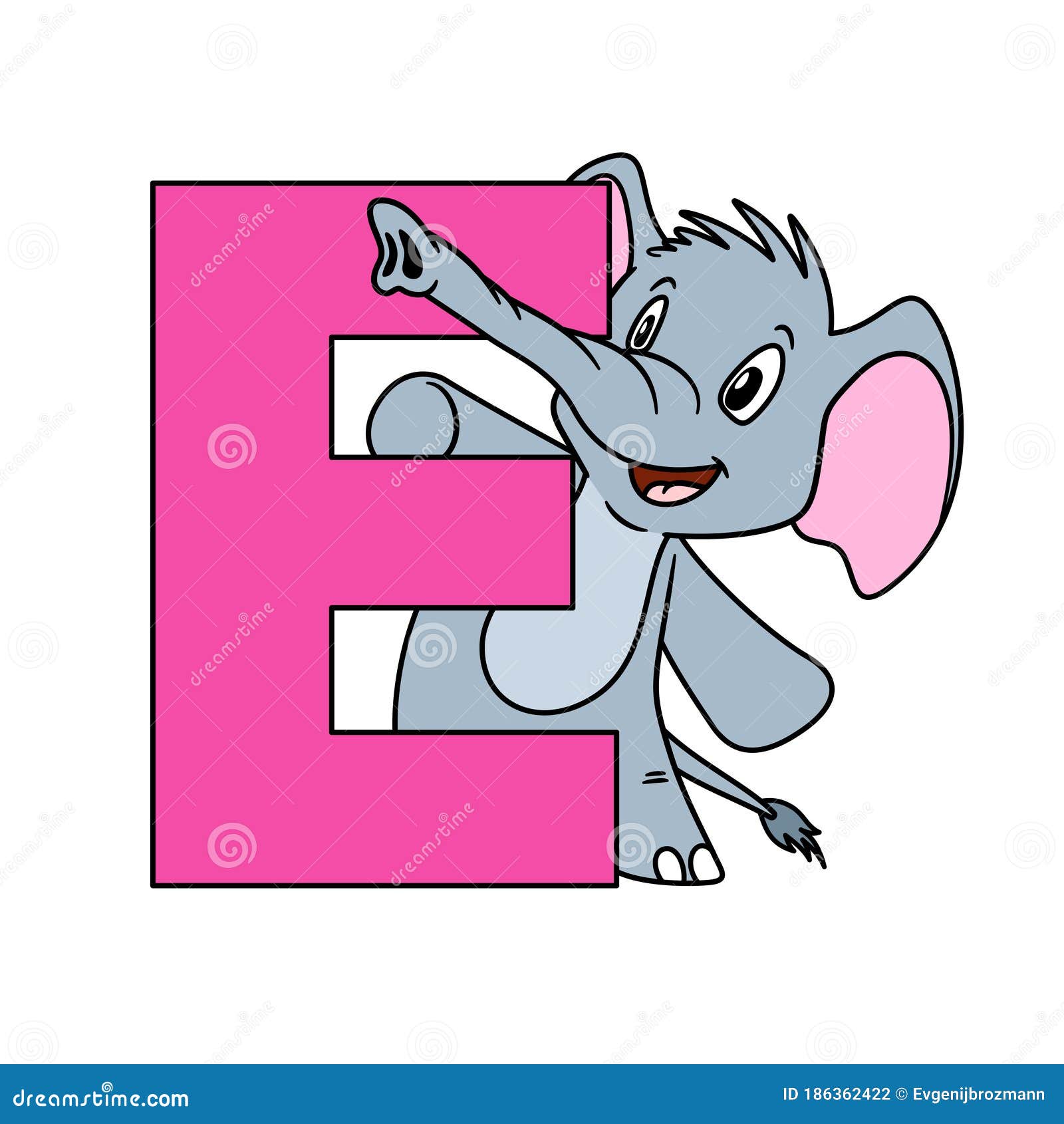 Animal Alphabet. Capital Letter E, Elephant. Illustration Stock Vector -  Illustration of elephant, language: 186362422