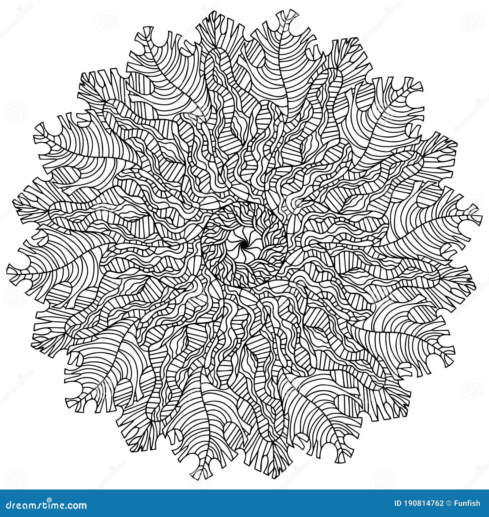 Tropical Monstera Abstract Mandala Coloring Page Vector Illustration Stock Vector Illustration Of Motive Flower 190814762