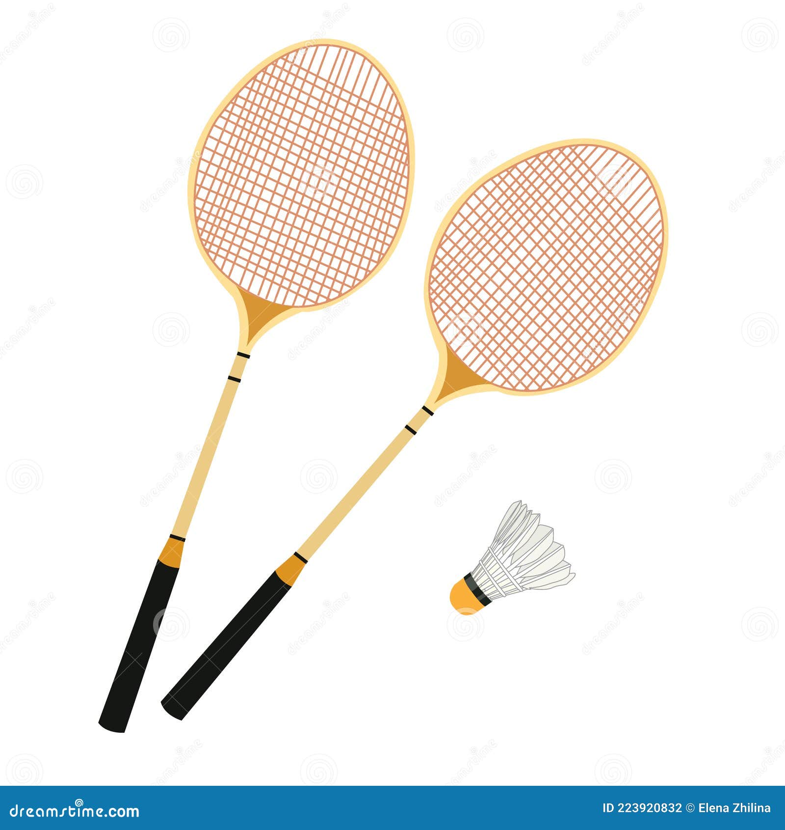 Shuttlecock and badminton racket sketch icon. Stock Vector by  ©VisualGeneration 125368694
