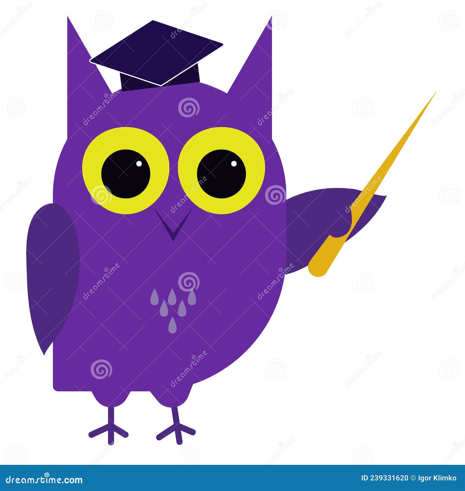 Violet Owl Clipart Isolated on White. Stock Vector - Illustration of wise,  clever: 239331620