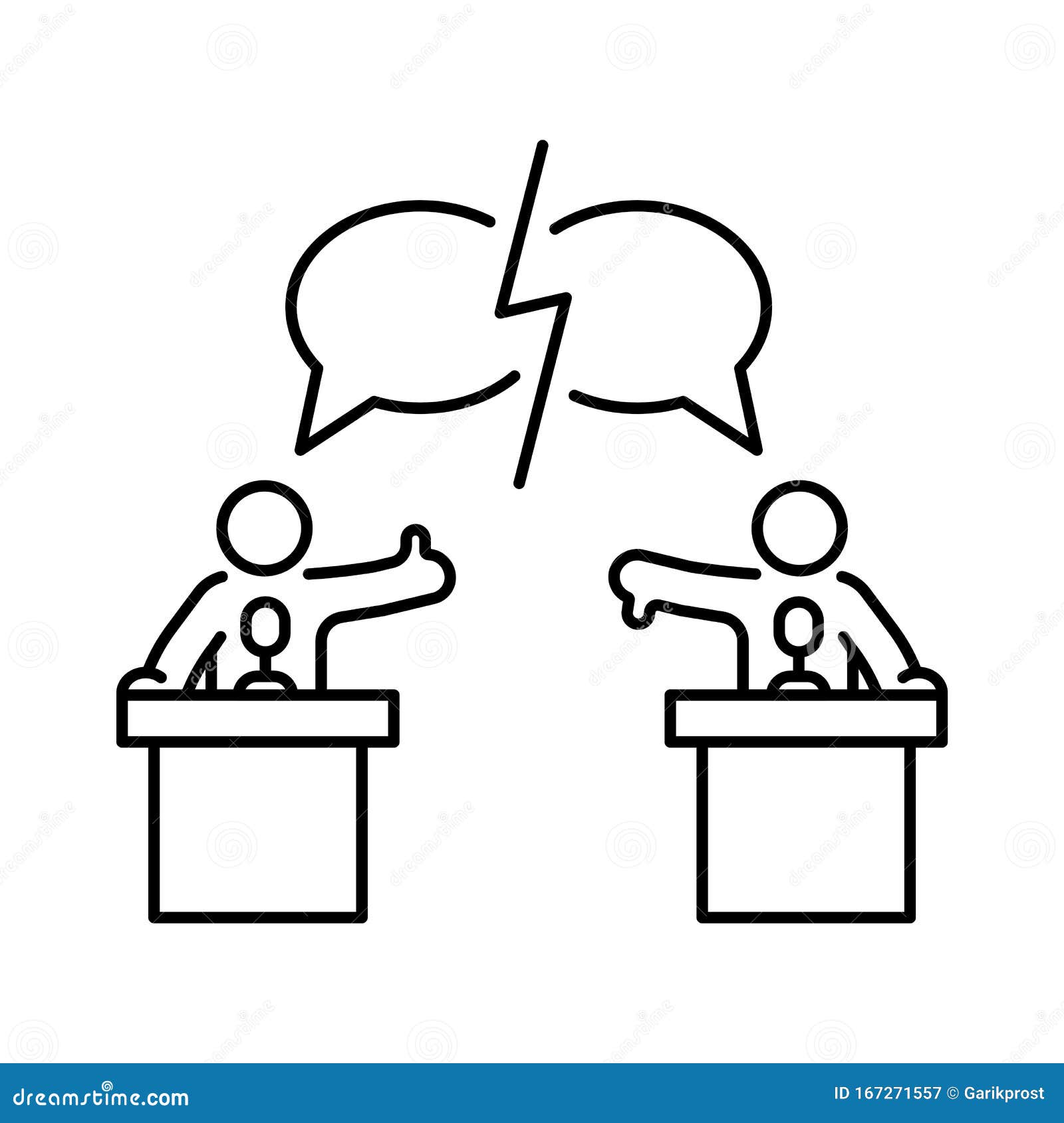 Presidential Debate Concept Outline Icon Stock Vector - Illustration of  speaker, businessman: 167271557