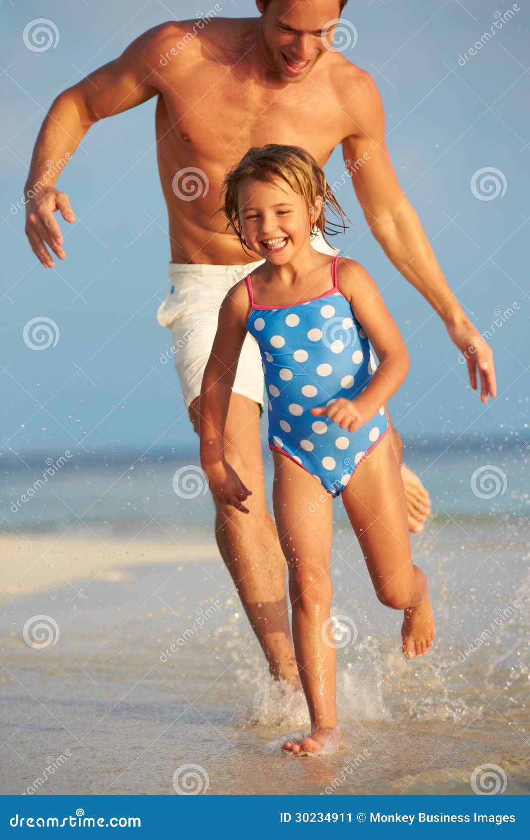 Father and daughter nude beach