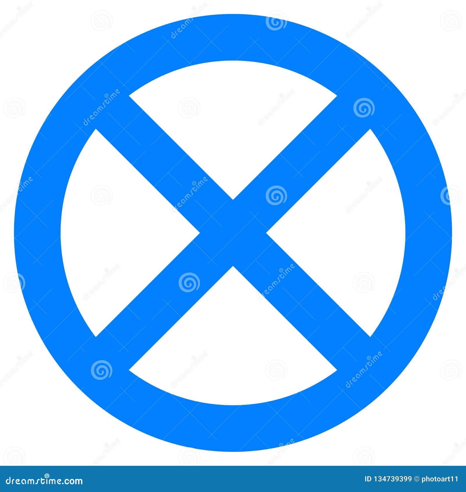 Дорожный знак круг синий перечеркнутый