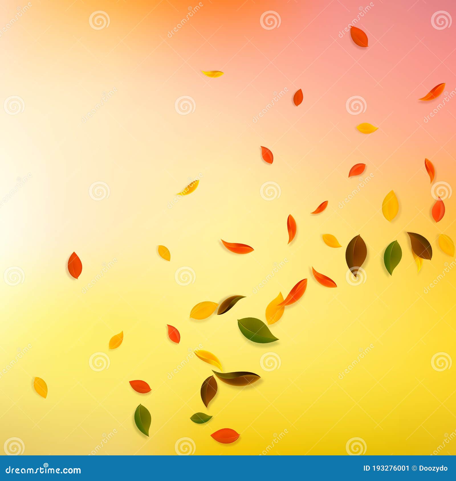 Падающие осенние листья. Красный, желтый, зеленый коричневый C Иллюстрацияштока - иллюстрации насчитывающей пестроткано, беспорядок: 193276001
