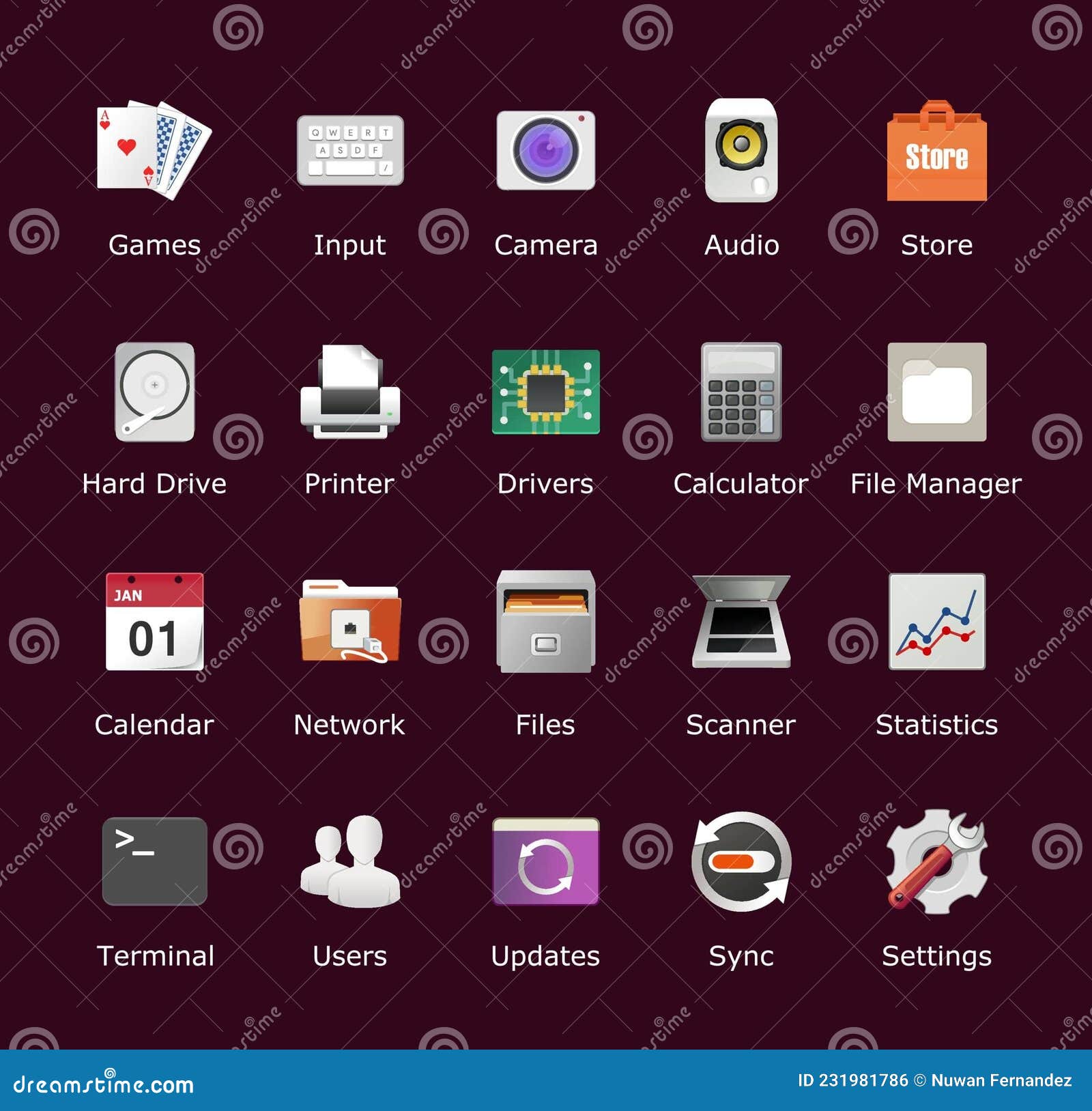 Пакет Значков Ubuntu. Тема, Вдохновленная Linux. Значки Рабочего.