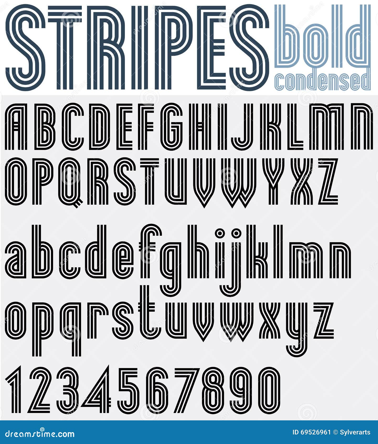 Параллель Striped черно-белый шрифт и номера, смелейший плакат L  Иллюстрация вектора - иллюстрации насчитывающей открытка, декоративно:  69526961