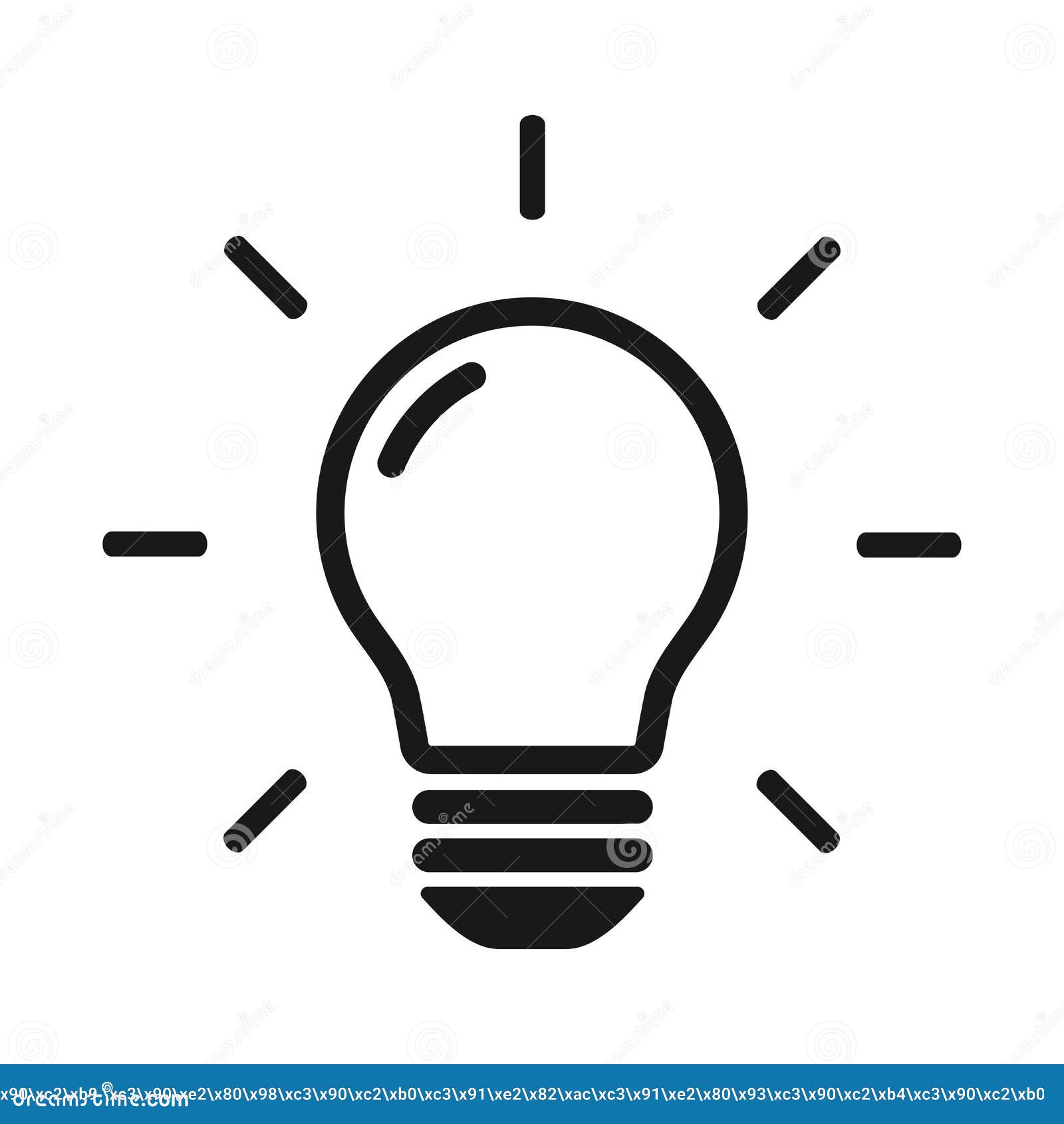 Cartoon Light Bulb Isolated On The White Background Stock Vector Illustration Of Isolated Lamp
