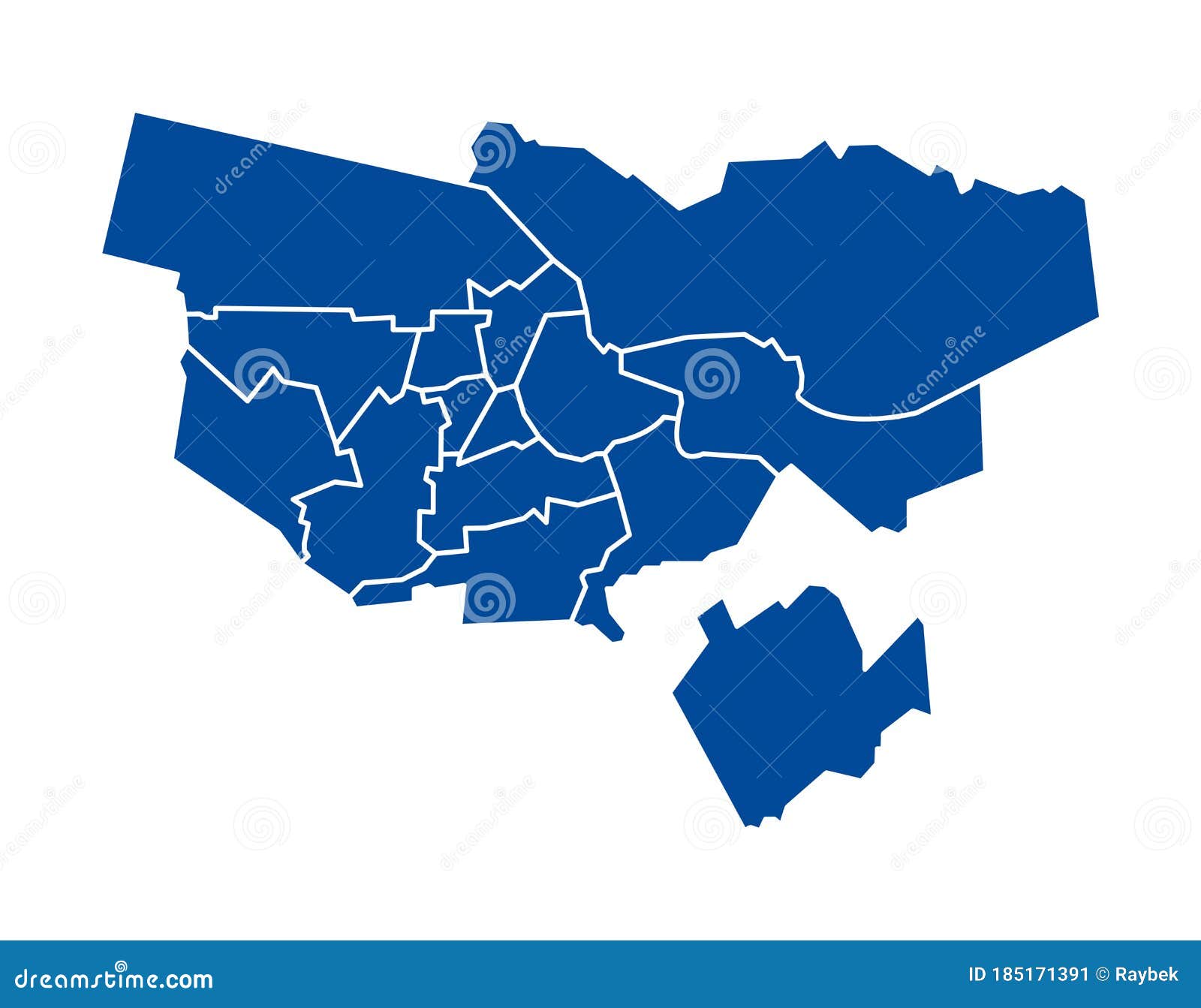 Outline Blue Map Of Amsterdam Stock Illustration - Illustration Of 