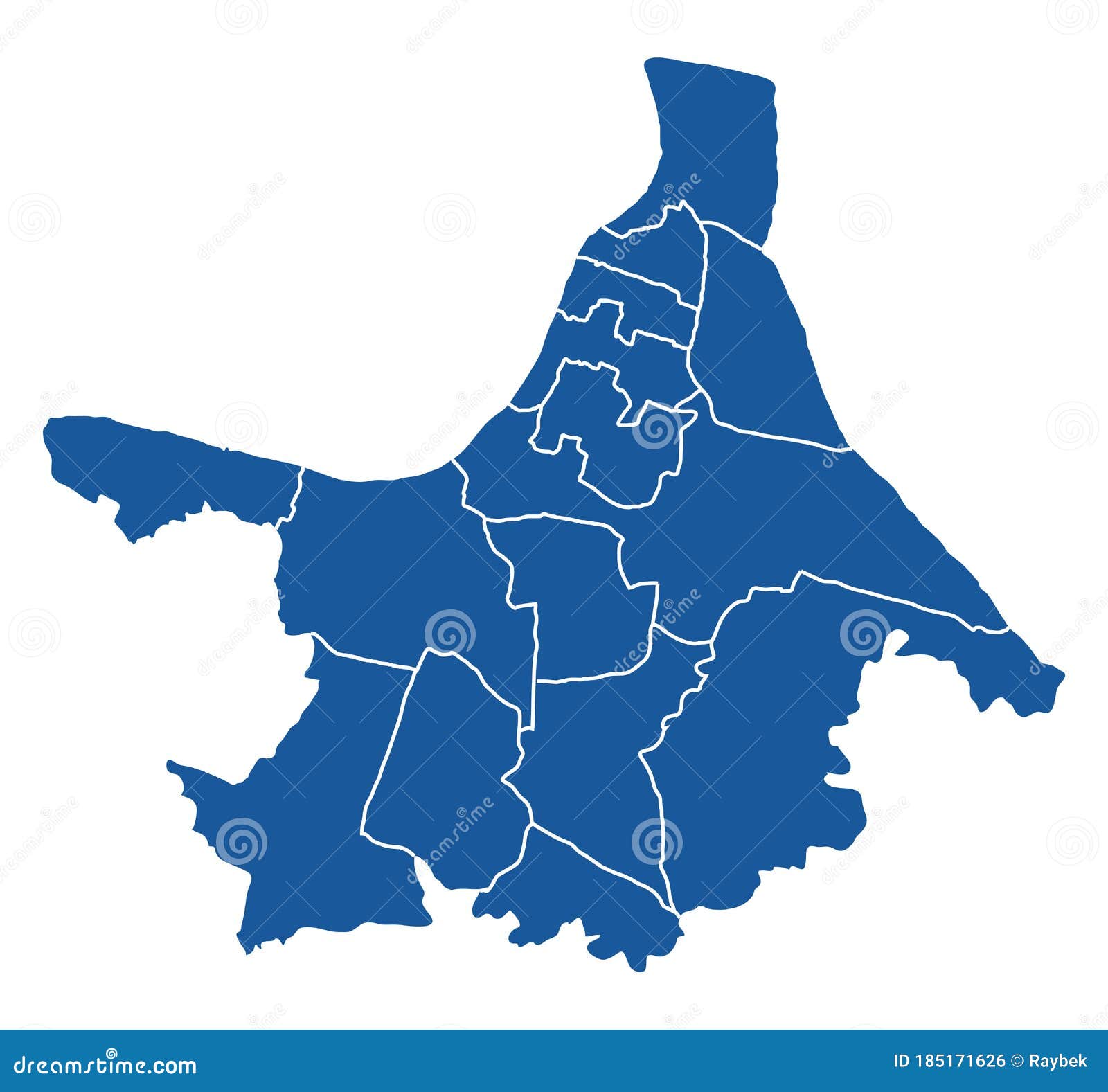 District Map Of Kolkata Outline Blue Map Of Kolkata Stock Illustration - Illustration Of Territory,  Administrative: 185171626