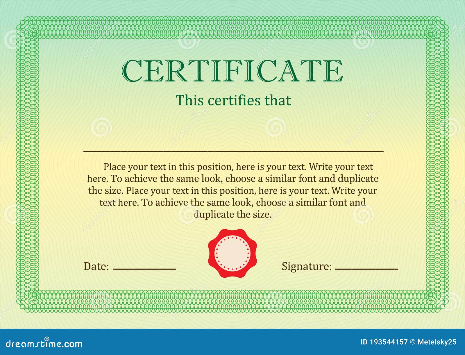 Certificate or Diploma of Completion Design Template with Borders Certificate or Diploma of Completion Design Template with Borders