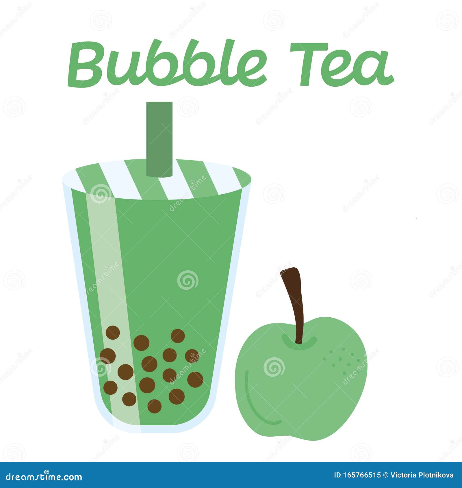 Bubble Tea Apple Bubble Tea Stock Vector Illustration Of