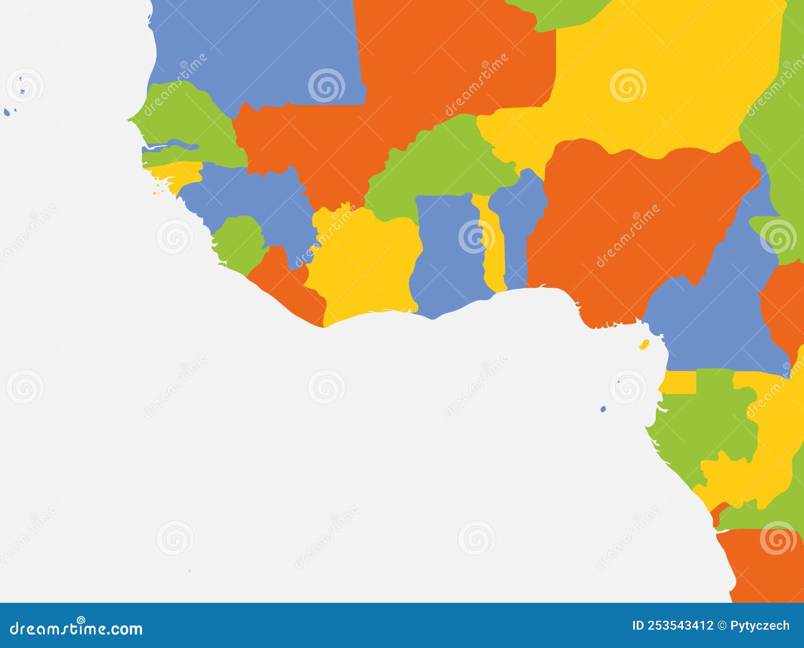 политическая карта Западной Африки Иллюстрация вектора - иллюстрациинасчитывающей ясность, информация: 253543412