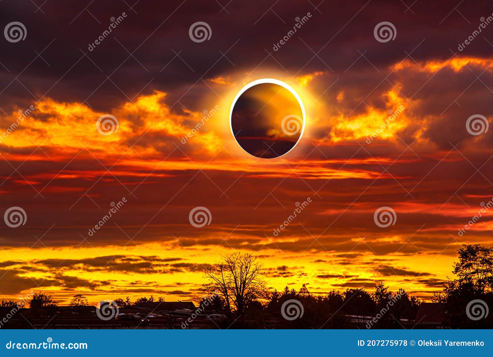 Полное солнечное затмение стоковое фото. изображение насчитывающей космофизики - 207275978
