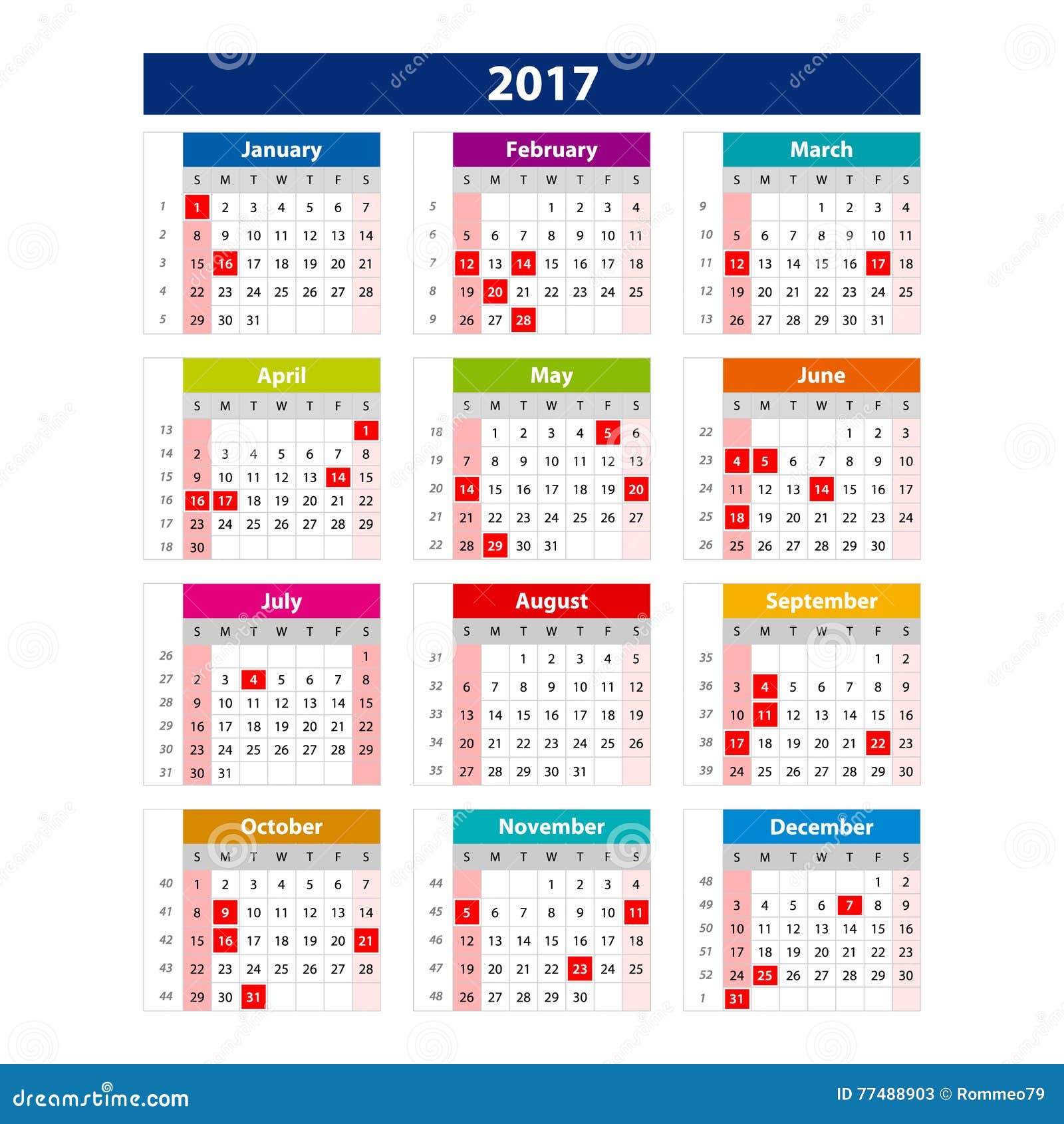 Календарь день рождения сотрудников шаблон в векторе. Календари праздники 2017