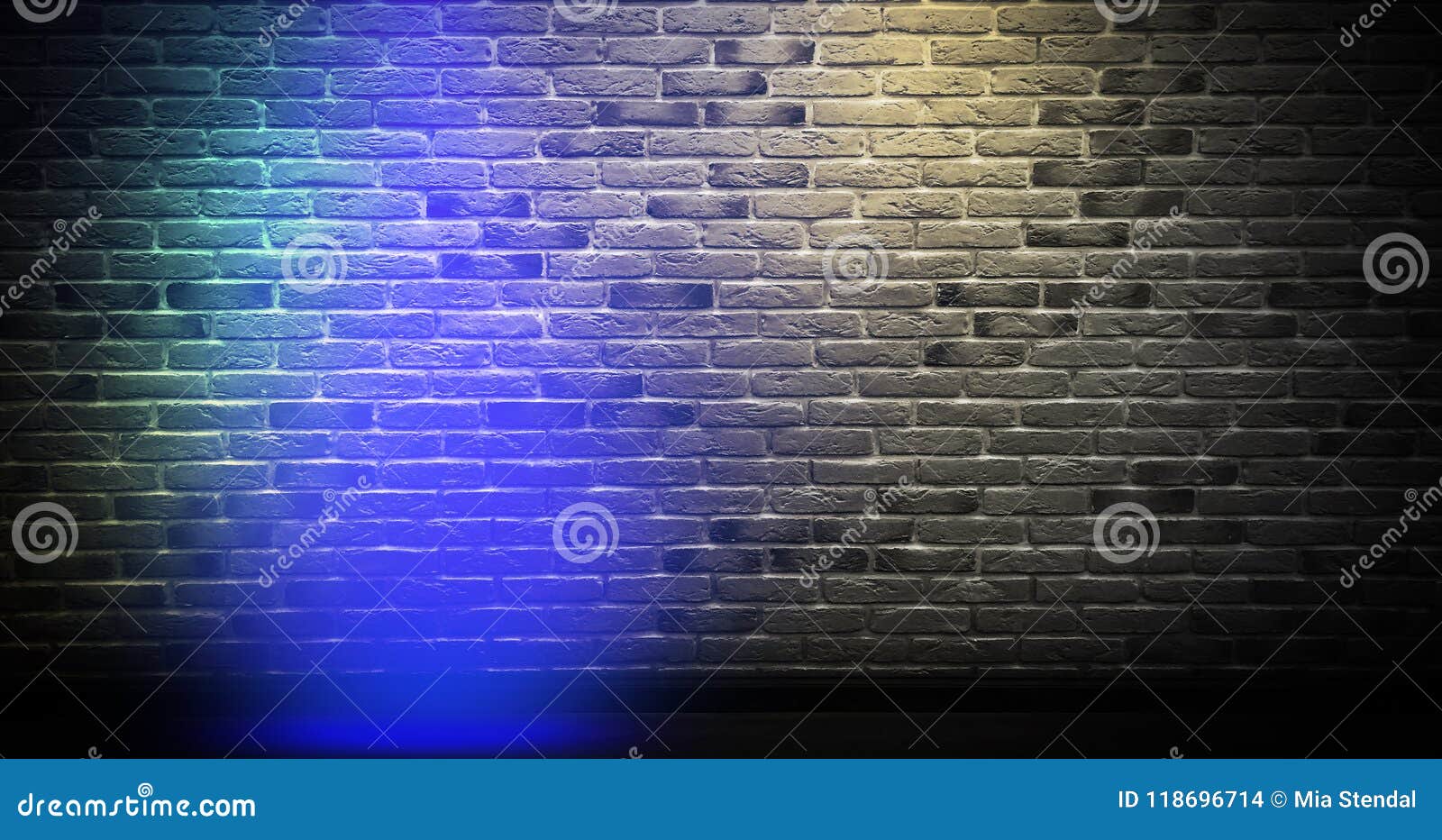 Неоновая кирпичная стена
