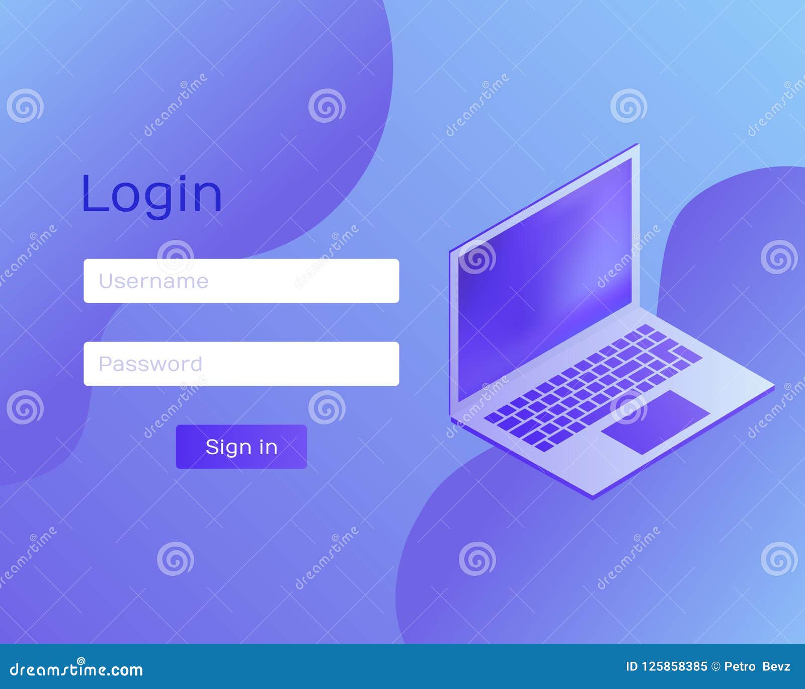 Password via. Login Page gradient Design.