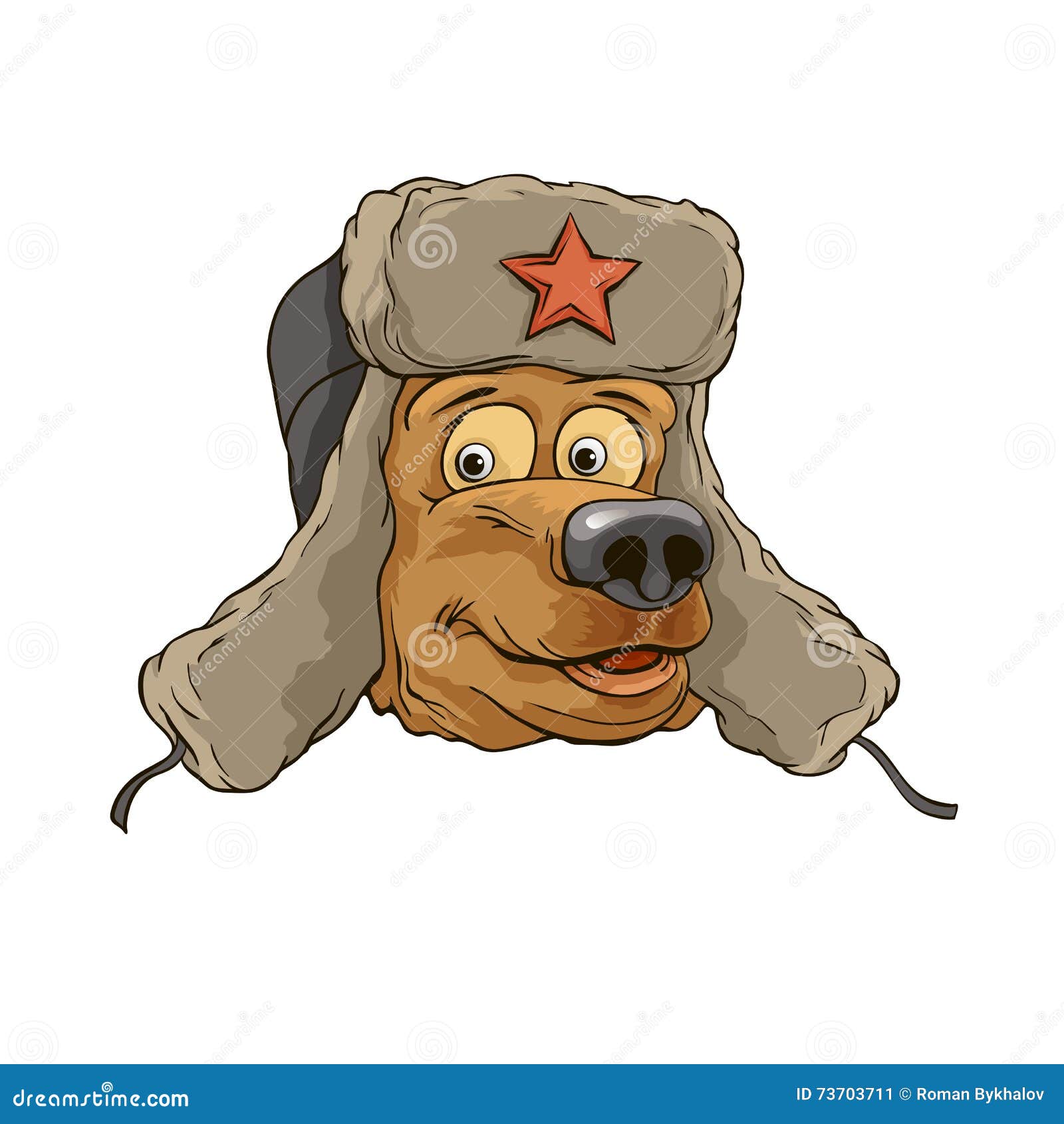 Медведь в ушанке рисунок