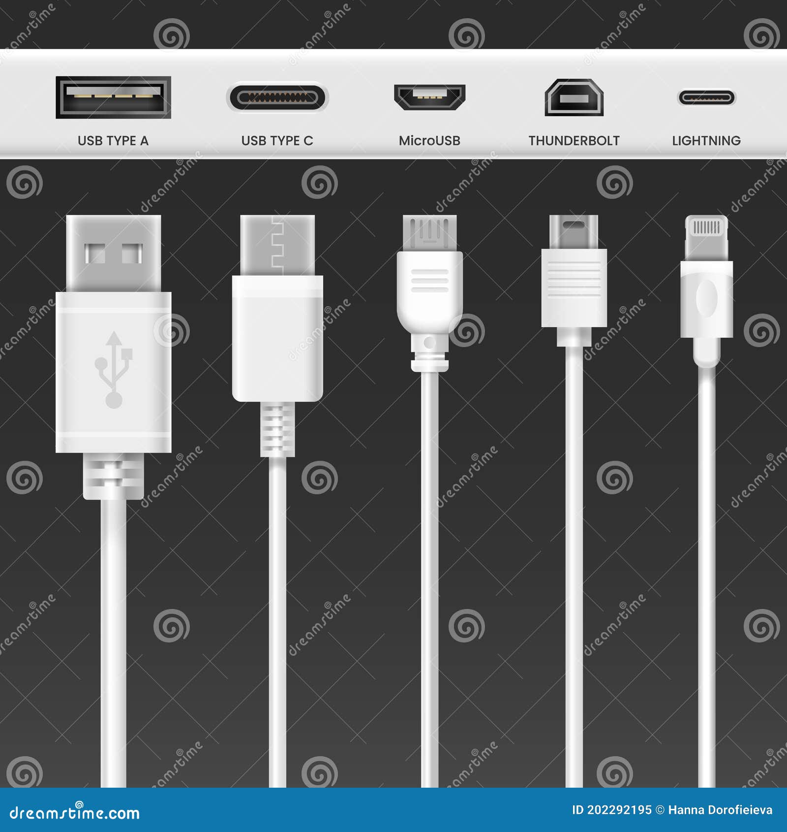 Провода адаптеров кабеля Usb и соединения телефона Иллюстрация вектора -  иллюстрации насчитывающей телефон, ввод: 202292195