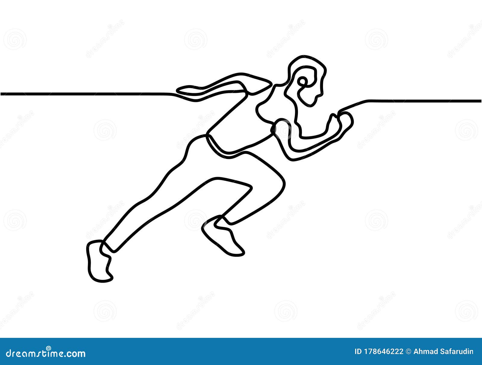 Профессиональный бегун спортсмена. Один непрерывный рисунок собственной  линии. Тема спорта иллюстрации вектора минималистский Иллюстрация вектора -  иллюстрации насчитывающей чертеж, мышечно: 178646222