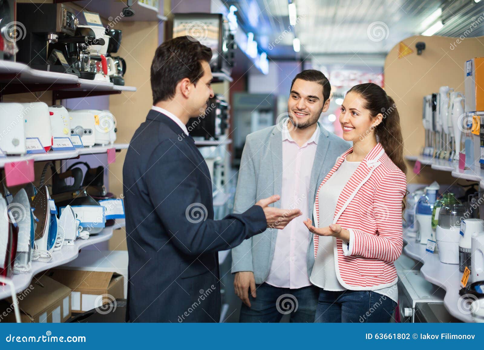 Shop assistant and customer