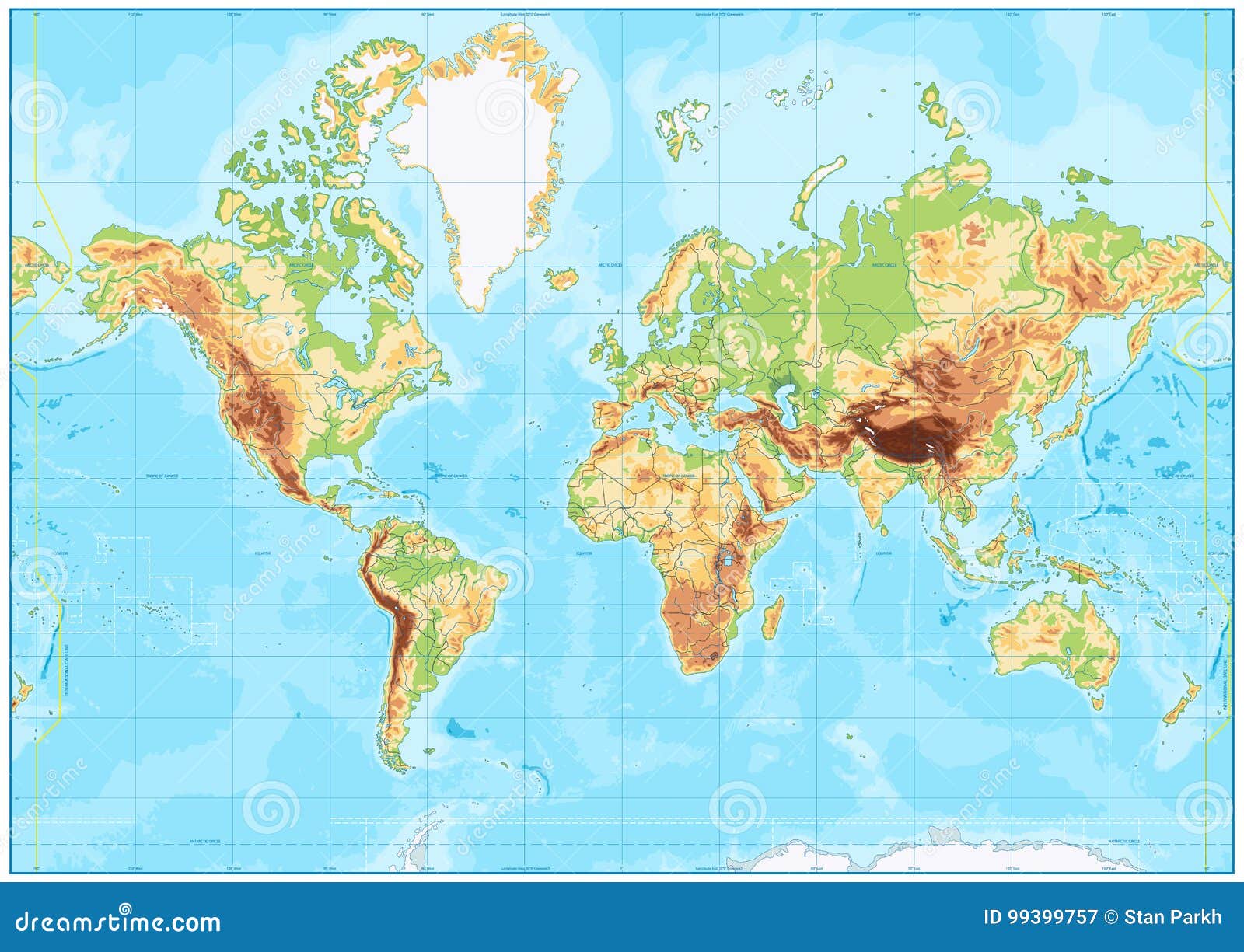 Физическая карта мира пустая карта