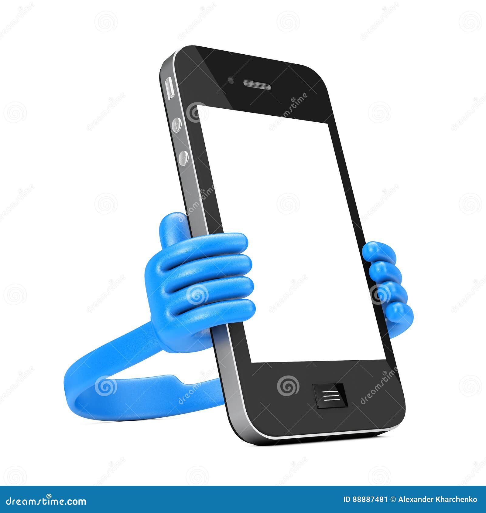 Пластичный держатель мобильного телефона как Smartphone владением рук  Renderi 3D Иллюстрация штока - иллюстрации насчитывающей устройство,  клетка: 88887481