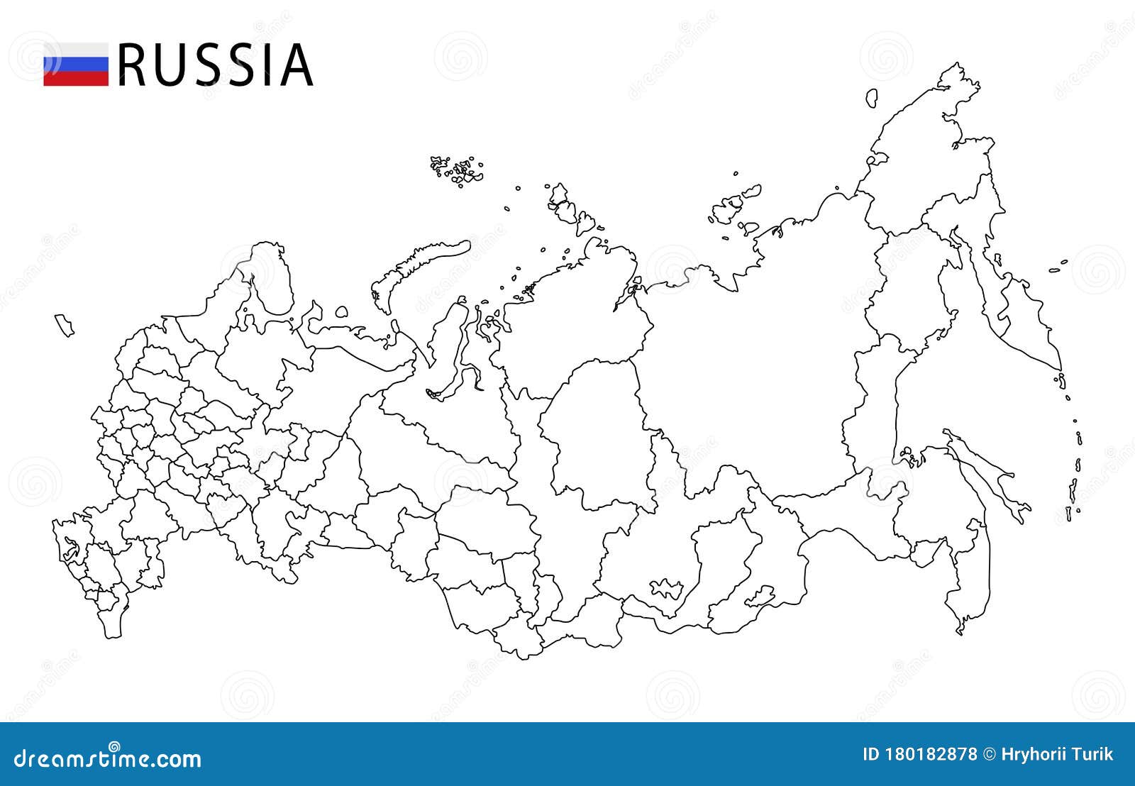 Карта россии чб вектор