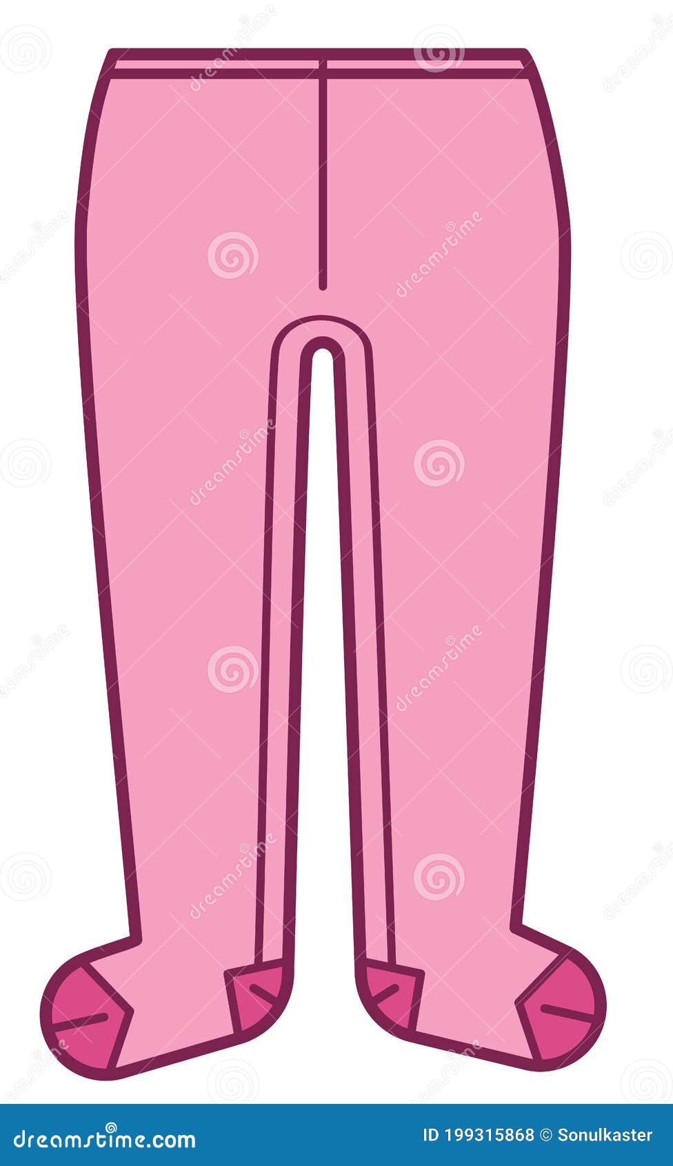 Розовые девичьих брюки для новорожденных, носки для ребенка Иллюстрациявектора - иллюстрации насчитывающей тела, доступную: 199315868