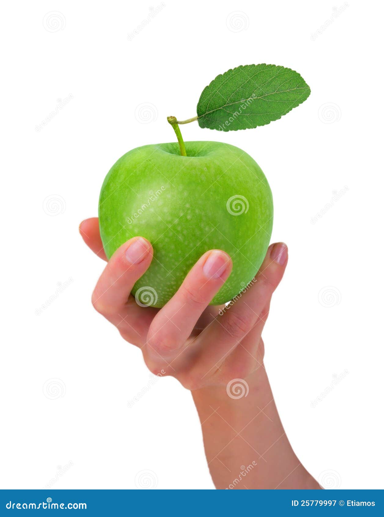 Рука держащая яблоко