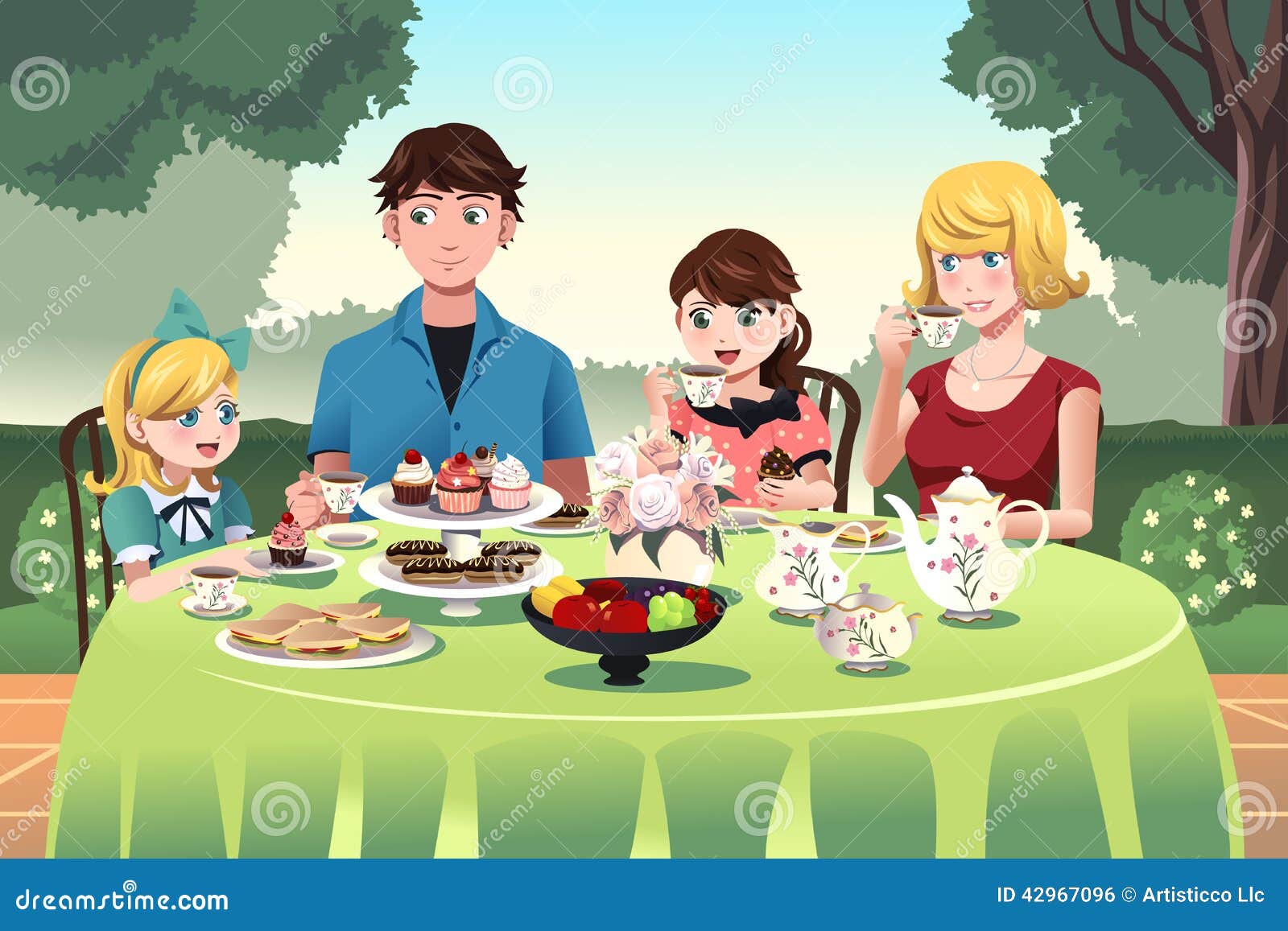 Садимся ужинать. Семья за столом. Семейное чаепитие. Семья за столом чаепитие. Праздничный стол рисунок.