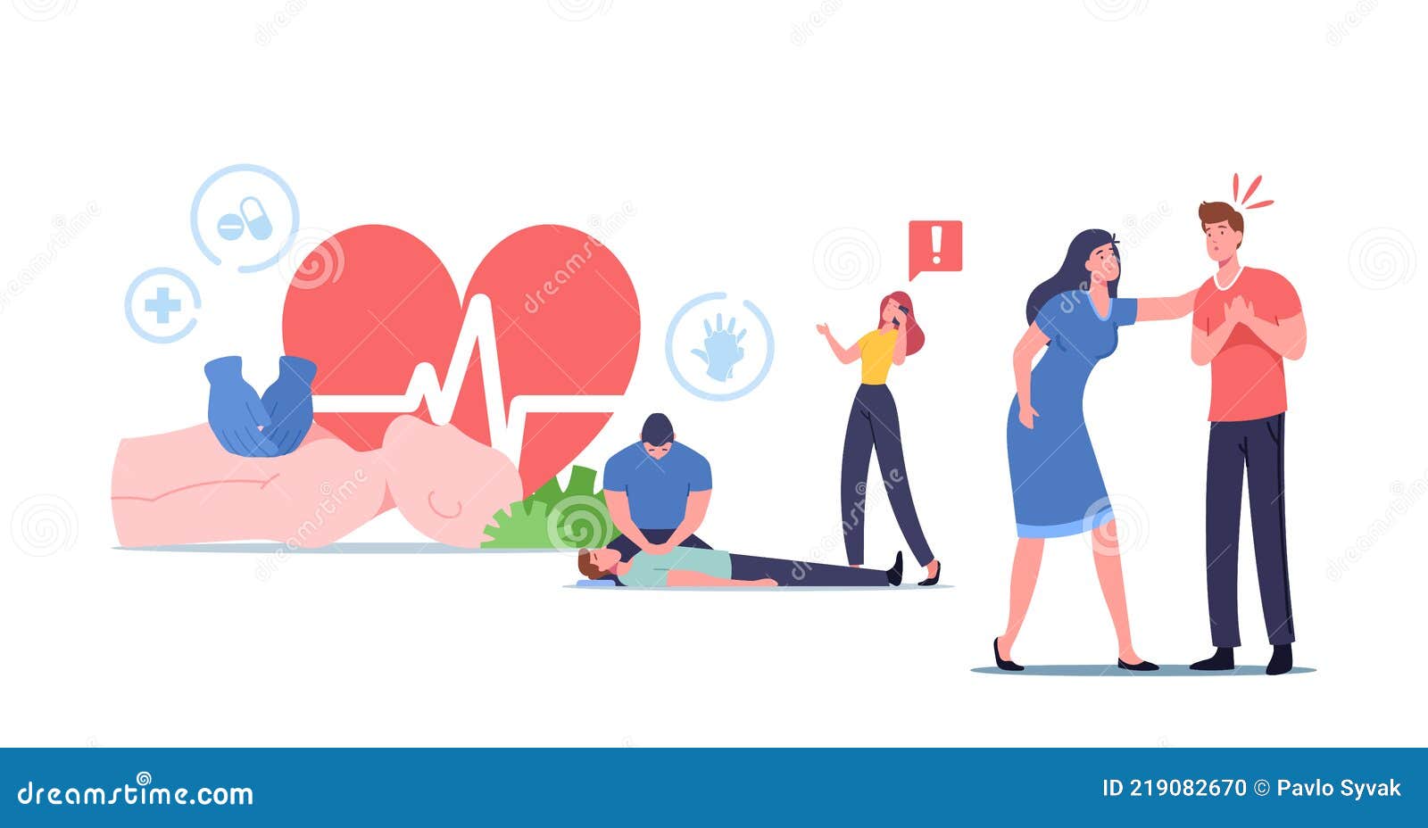 сердечно-легочная реанимация. характер сделать массаж сердца для  критического пациента Иллюстрация вектора - иллюстрации насчитывающей  здоровье, критическо: 219082670