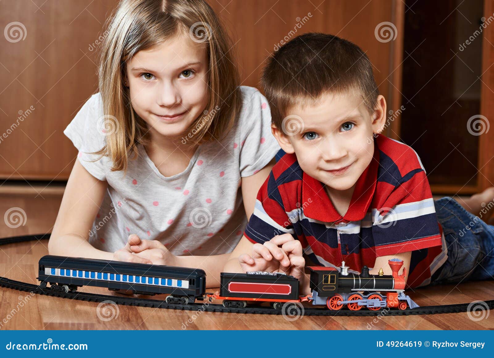 Sister and brother playing