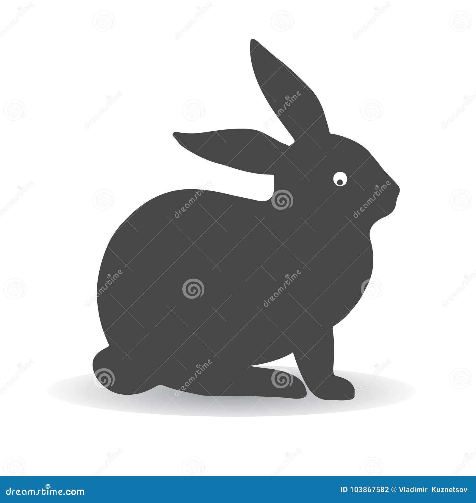 Силуэт серого кролика зайцев, сидя и смотря искоса, Иллюстрация вектора -  иллюстрации насчитывающей прелестное, икона: 103867582