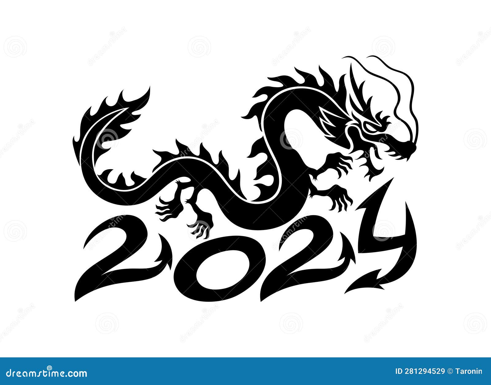 символ дракона нового 2024 года. Иллюстрация вектора - иллюстрации  насчитывающей декор, график: 281294529