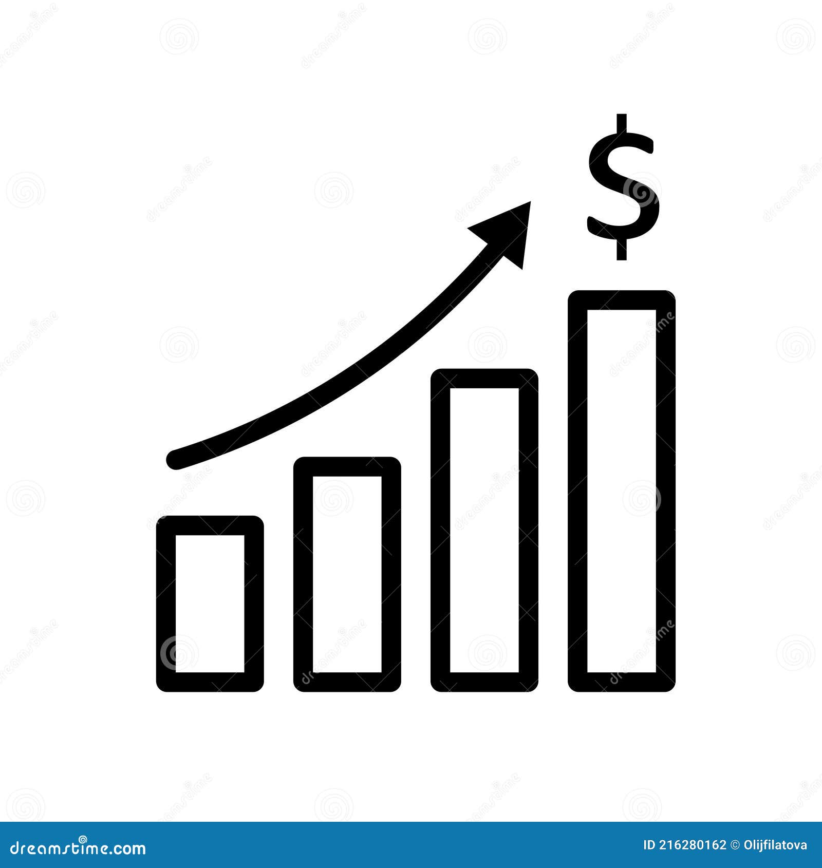 символ изображение рост графика инвестиции значок черный Иллюстрация  вектора - иллюстрации насчитывающей дивиденды, бело: 216280162