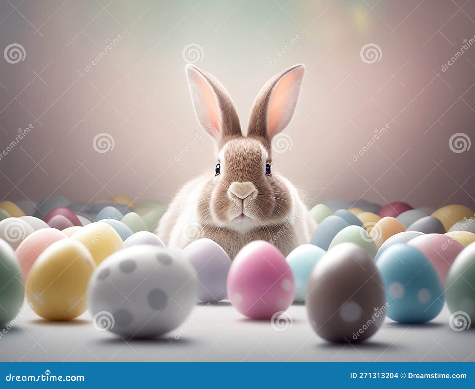 симпатичный пасхальный кролик среди маленьких пасхальных яиц в пастельных  тонах нейтральный фон поздравительные открытки искусстве Иллюстрация штока  - иллюстрации насчитывающей концепция, зайчик: 271313204