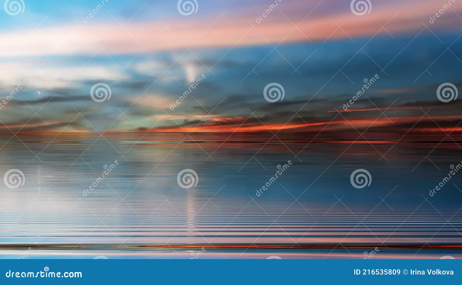 синий драматический закат на море оранжевое золото сиреневый розовый желтый  синий цветные тучи отражение на воде волна драматическ Иллюстрация штока -  иллюстрации насчитывающей красивейшее, лето: 216535809